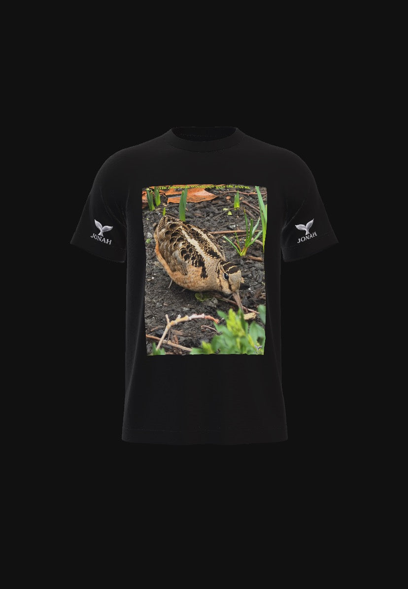A010) Tee Ailes (La Bécasse D'Amérique Attrape Le Ver) / Wings Tee (The American Woodcock Gets The Worm)