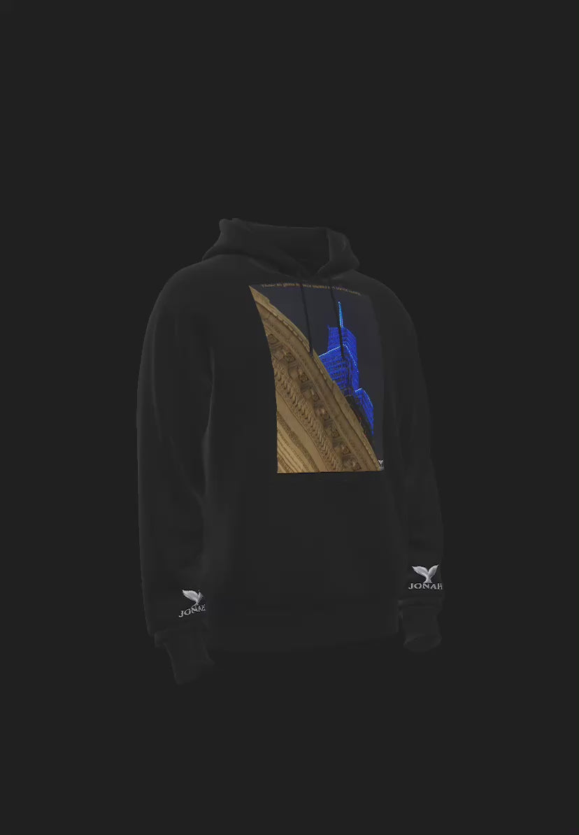 D013) Sweat À Capuche Ailes (Il Ne Faut Pas Jeter La Pierre Quand On Habite Une Maison De Verre) / Wings Hoodie (Those In Glass Houses Should Not Throw Stones)