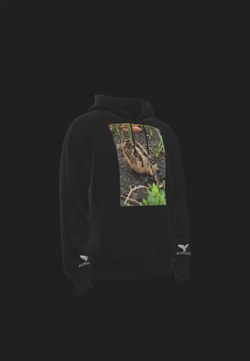 D010) Sweat À Capuche Ailes (La Bécasse D'Amérique Attrape Le Ver) / Wings Hoodie (The American Woodcock Gets The Worm)